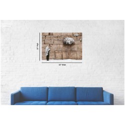 "Kotel Shrouded in Snow" Hand Signed, Size Medium | Art | Judaica