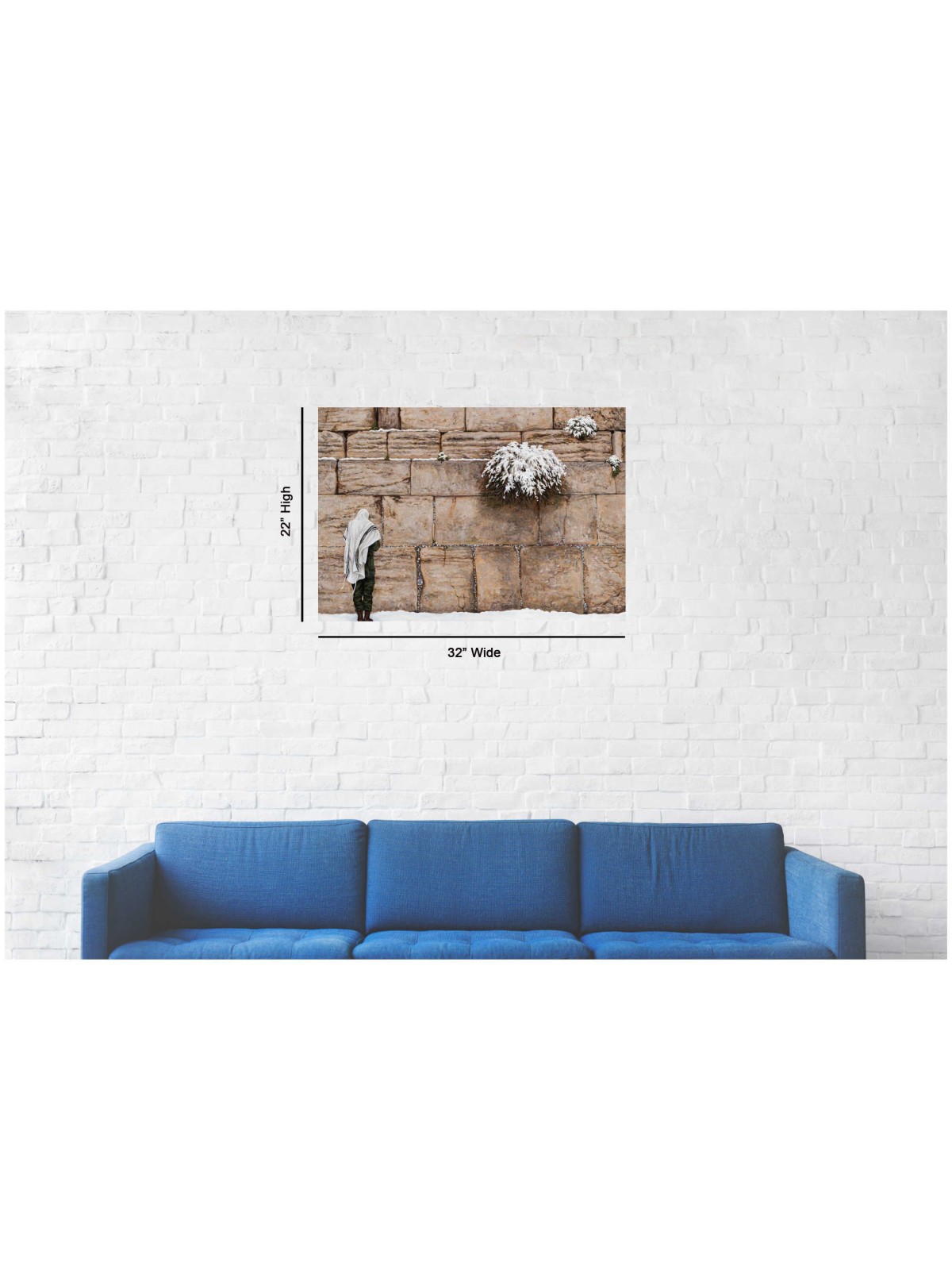 "Kotel Shrouded in Snow" Hand Signed, Size Medium | Art | Judaica