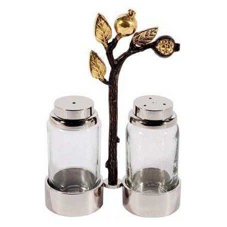 Glass Salt & Pepper Shakers - Pomegranates | Home Goods | Judaica