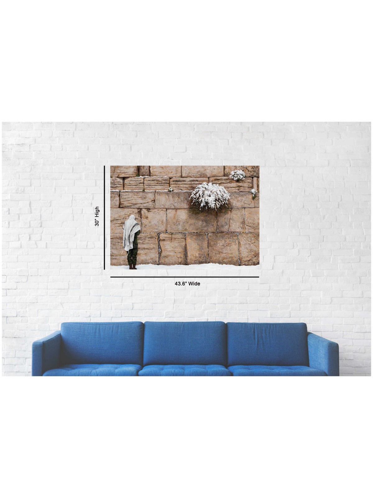 "Kotel Shrouded in Snow" Hand Signed, Size Large | Art | Judaica