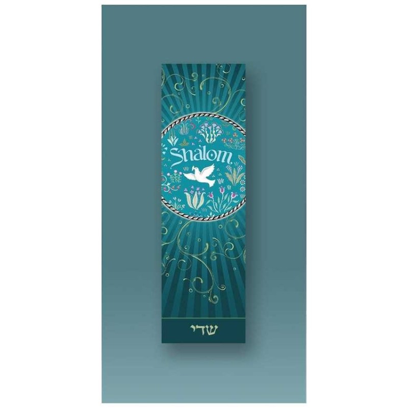 Shalom Aquamarine Car Mezuzah Case By Mickie Caspi | Mezuzahs | Judaic