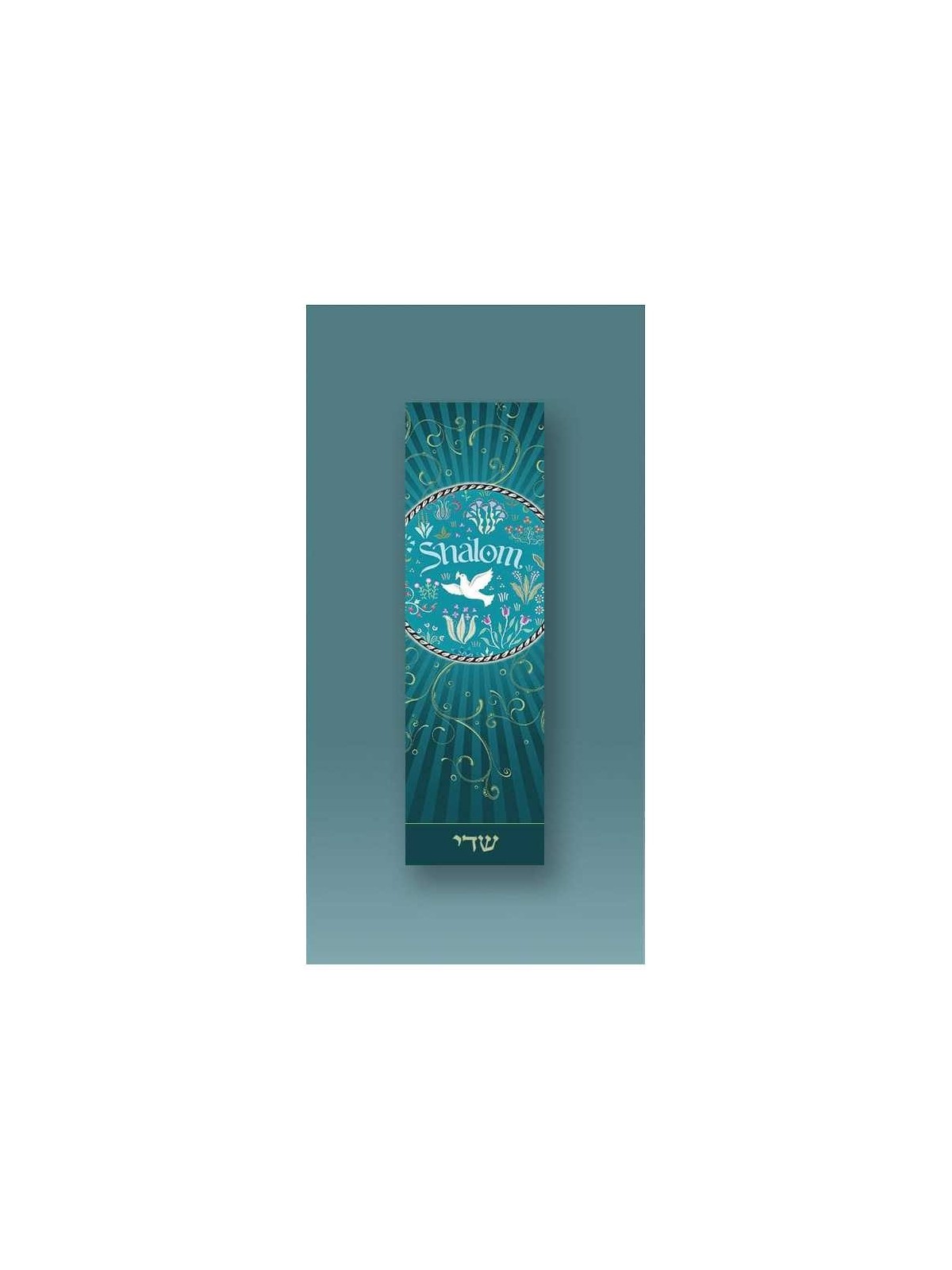 Shalom Aquamarine Car Mezuzah Case By Mickie Caspi | Mezuzahs | Judaic