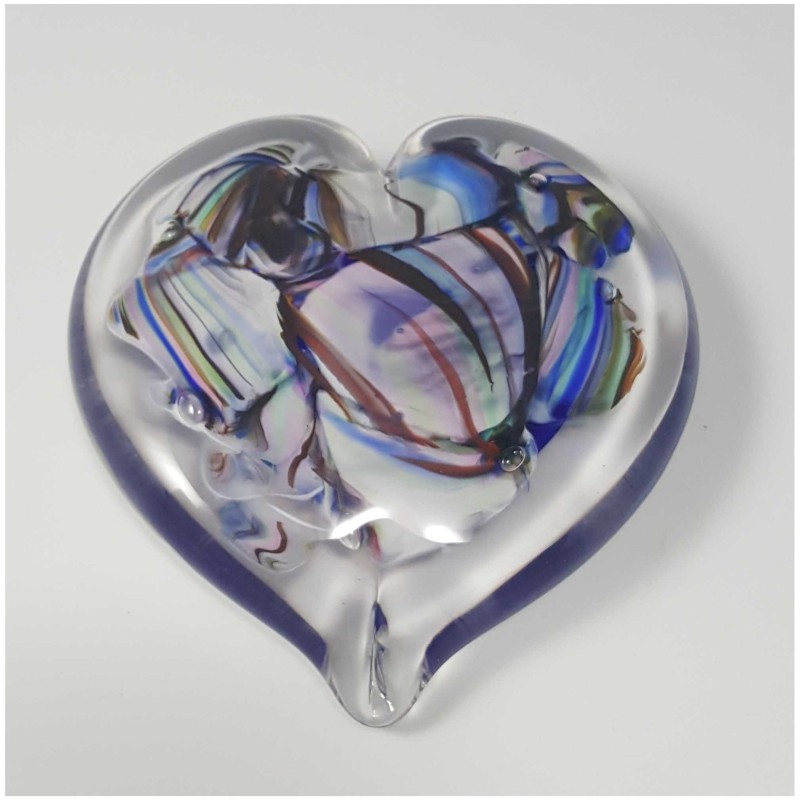 Wedding Glass Keepsake Heart Shaped Paperweight | Wedding | Judaica
