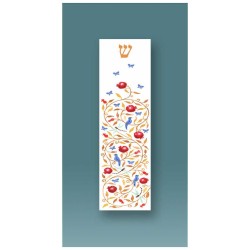 Pomegranates & Butterfly Car Mezuzah Case By Micki | Mezuzahs | Judaic