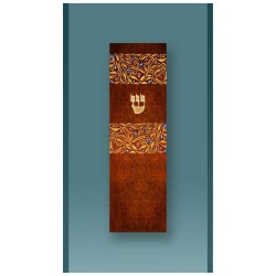 Brown Leather Car Mezuzah Case By Mickie Caspi | Mezuzahs | Judaica