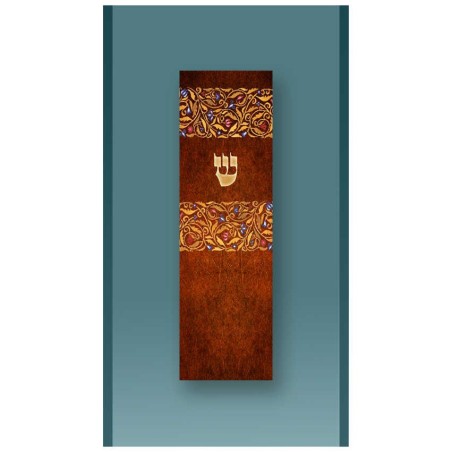 Brown Leather Car Mezuzah Case By Mickie Caspi | Mezuzahs | Judaica