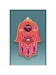 Hamsa Red Chai Car Mezuzah Case By Mickie Caspi | Mezuzahs | Judaica
