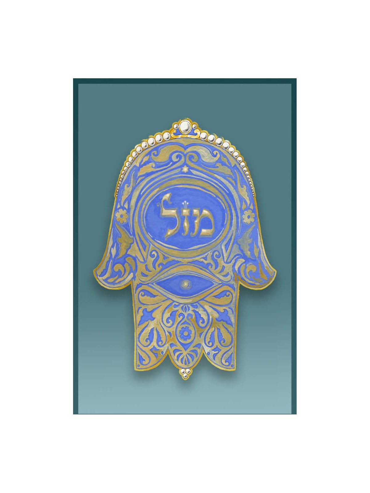 Mazel Hamsa Car Mezuzah Case By Mickie Caspi | Mezuzahs | Judaica