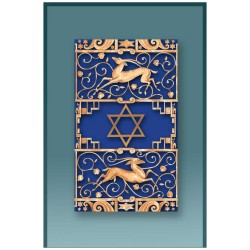 Blue Gazelle Car Mezuzah Case By Mickie Caspi | Mezuzahs | Judaica