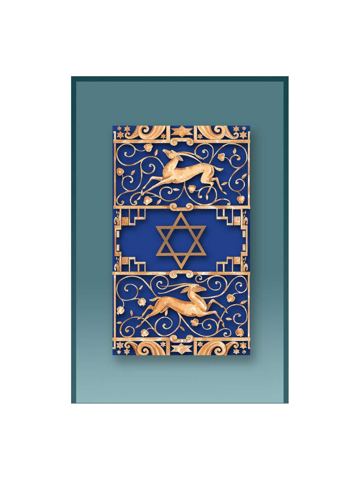 Blue Gazelle Car Mezuzah Case By Mickie Caspi | Mezuzahs | Judaica
