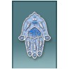 Blue Hamsa Car Mezuzah Case By Mickie Caspi | Mezuzahs | Judaica