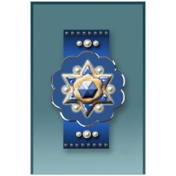 Étui bleu Magen David pour voiture Mezuzah par Mickie Caspi