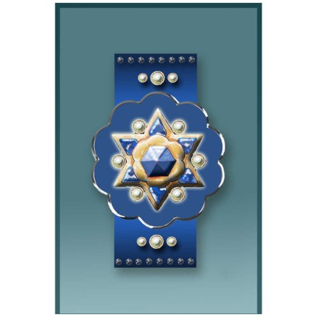 Blue Magen David Car Mezuzah Case By Mickie Caspi | Mezuzahs | Judaica