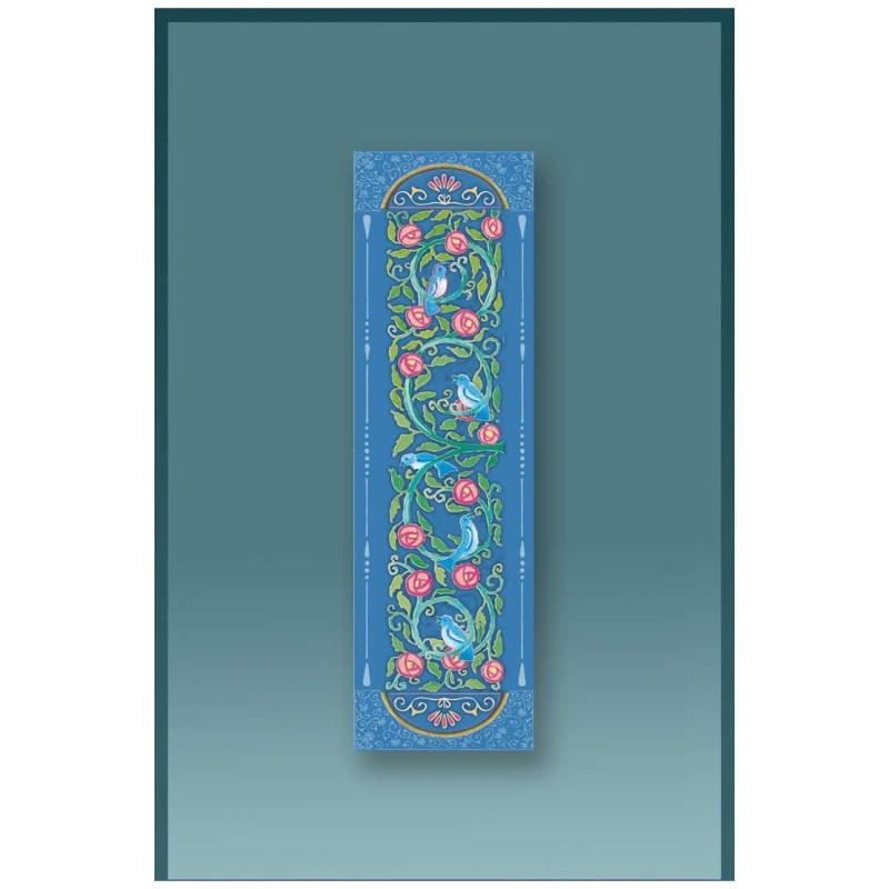 Blue Birds Car Mezuzah Case By Mickie Caspi | Mezuzahs | Judaica