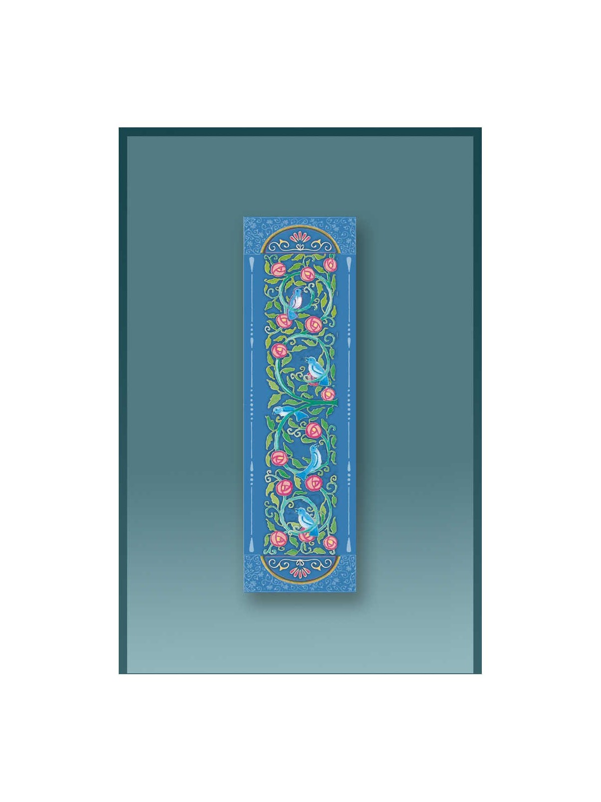 Blue Birds Car Mezuzah Case By Mickie Caspi | Mezuzahs | Judaica