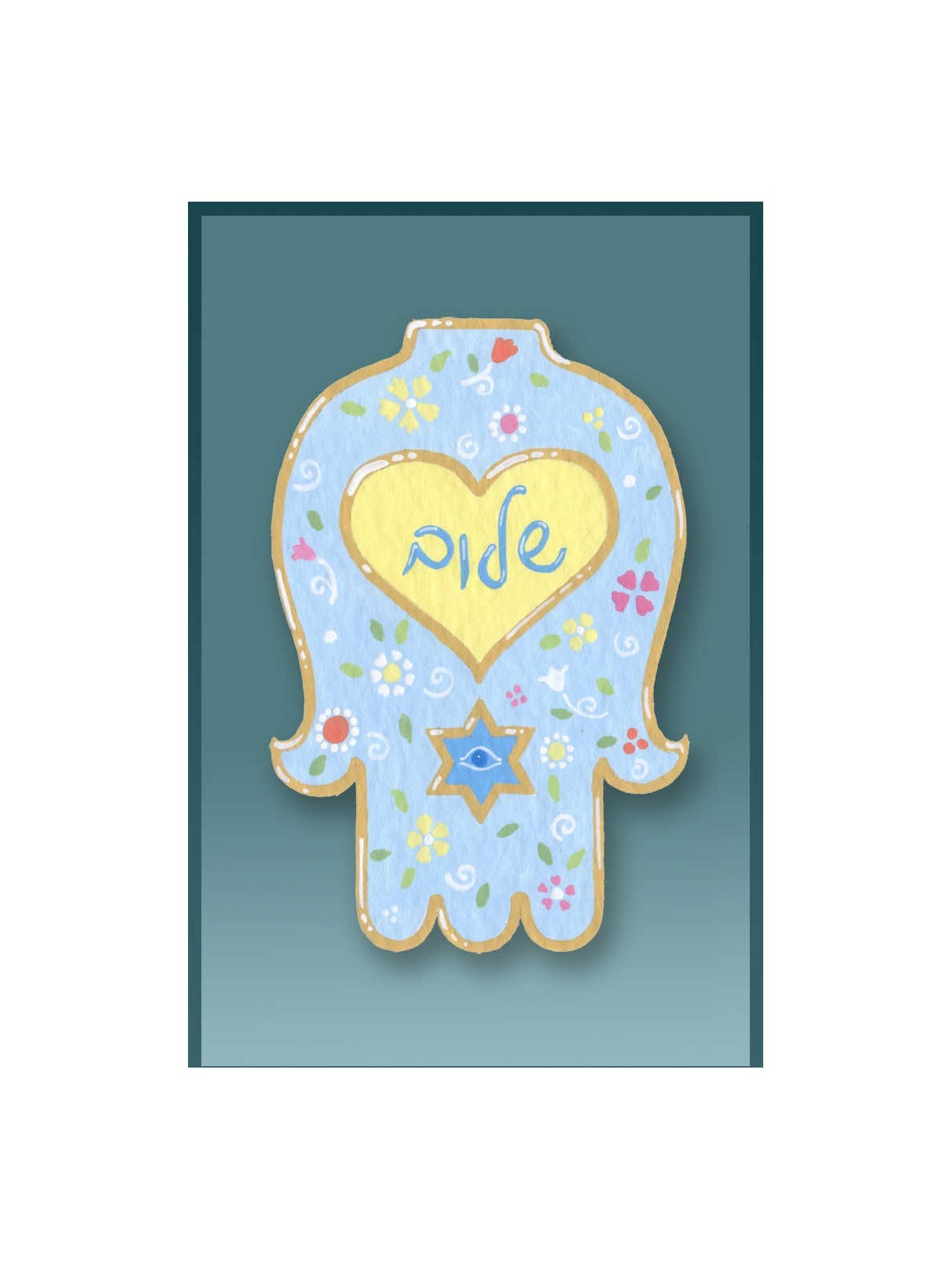 Hamsa Shalom Car Mezuzah Case By Mickie Caspi | Mezuzahs | Judaica
