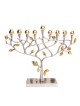 Gold & Silver Hammered Pomegranate Tree Menorah By | Hanukkah | Judaic