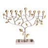 Gold & Silver Hammered Pomegranate Tree Menorah By | Hanukkah | Judaic