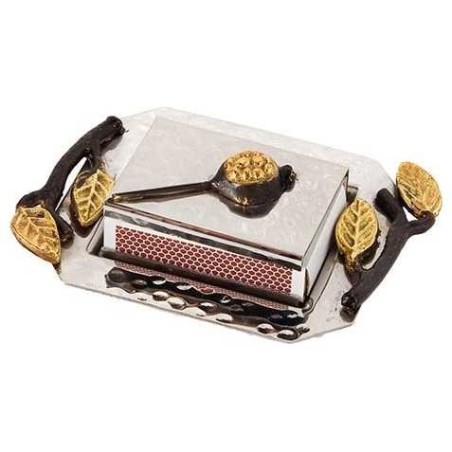 Stainless Steel Golden Pomegranate Matchbox Holder | Candle Holders |