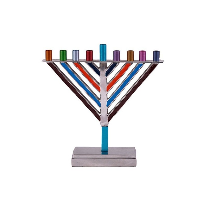 Enamel Chabad Hanukkah Menorah Yair Emanuel | Hanukkah | Judaica