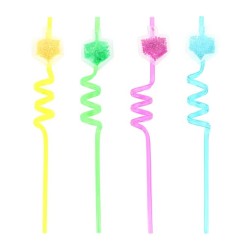Confetti Hanukkah Dreidel Straws - Pack of 4 | Hanukkah | Judaica