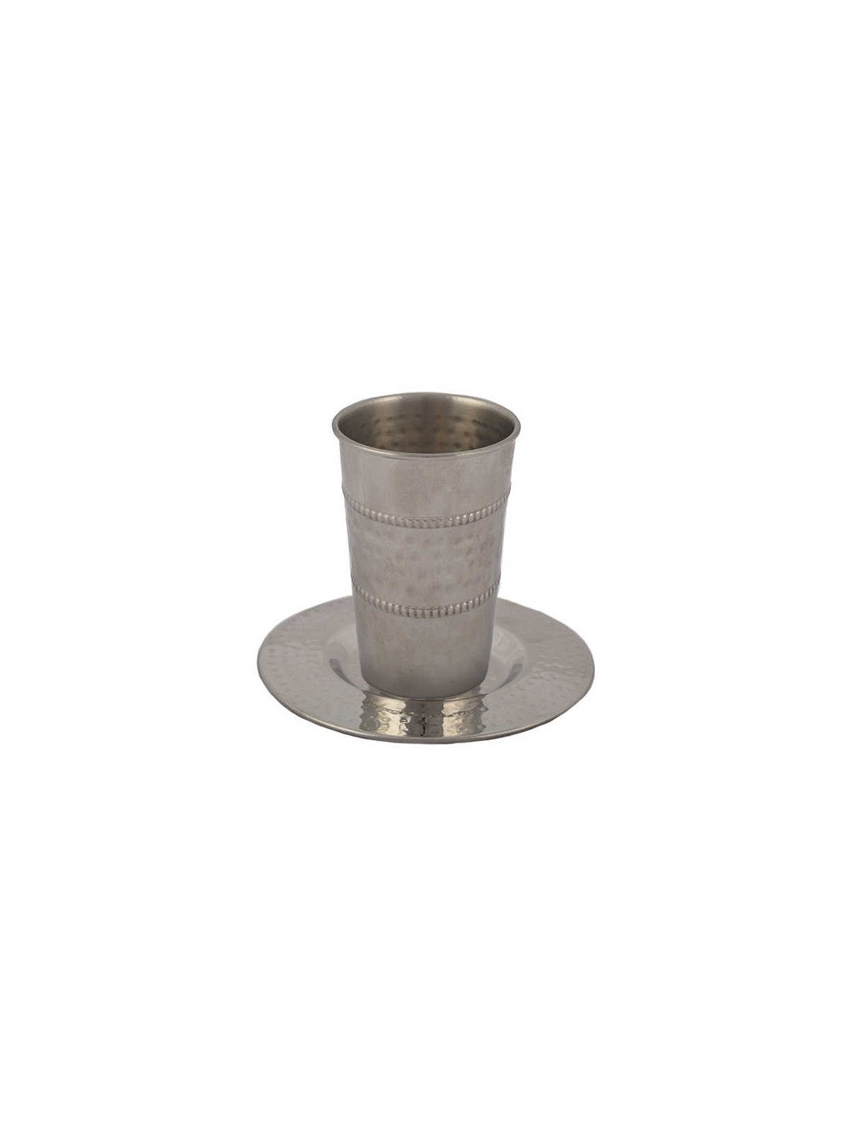 Stainless Steel Hammered Kiddush Cup With Horizont | Kiddush Cups | Ju