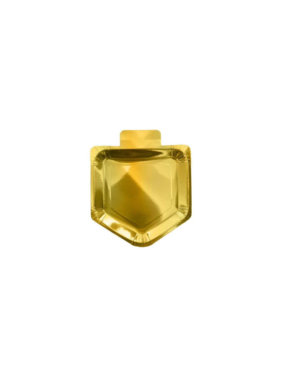 Dreidel Shaped 7inch Paper Plates, Gold- Pack of 1 | Hanukkah | Judaic