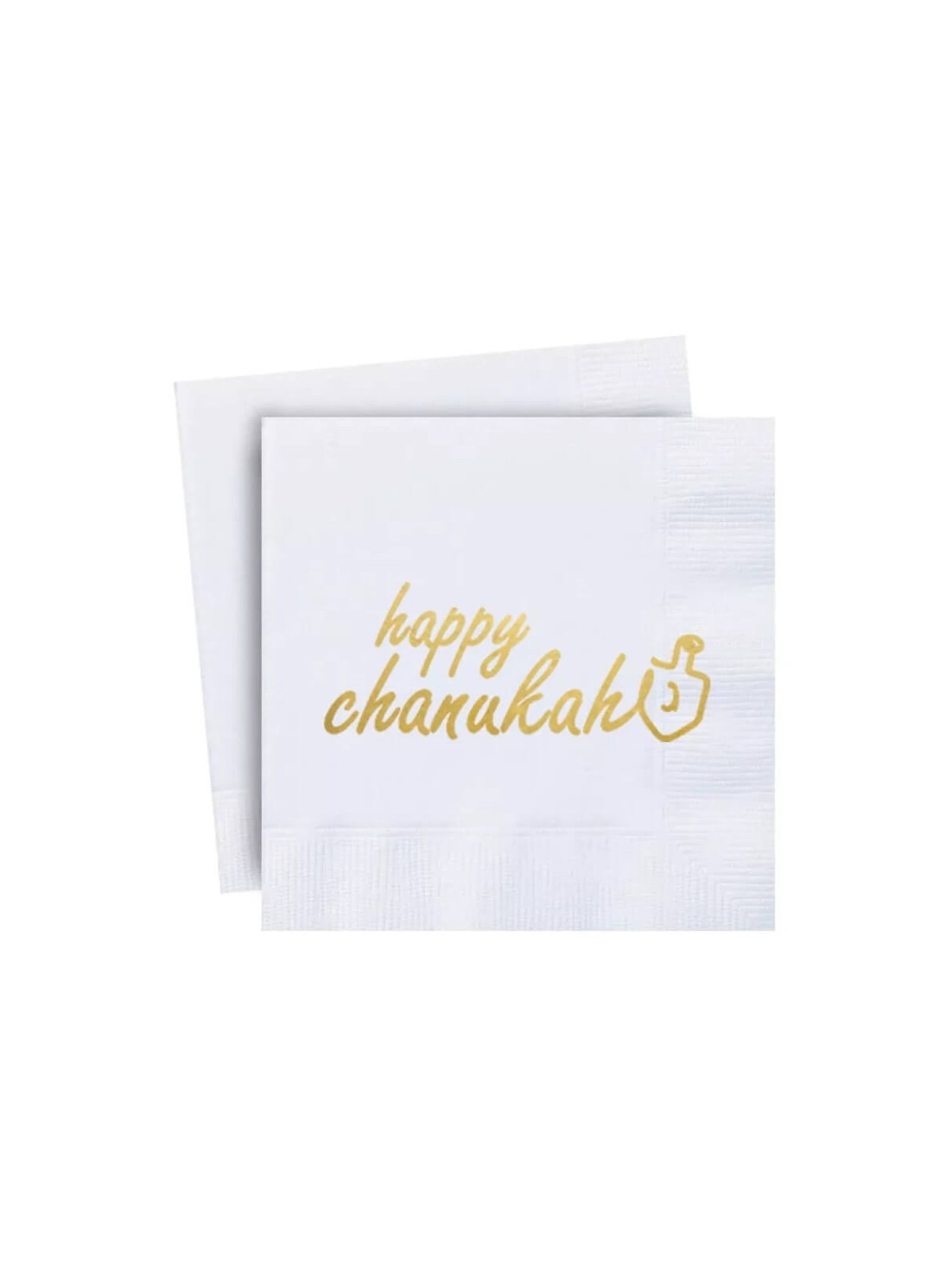 Happy Hanukkah 2 Ply Gold Foiled Napkins - Pack of | Hanukkah | Judaic