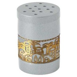 Silver Besamim Spice Box With Gold Jerusalem Overl | Havdalah Sets & S