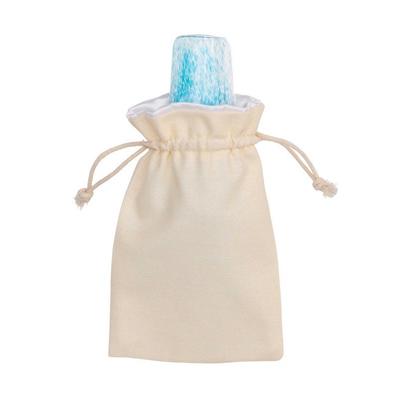 Verre et sac pour mariage moderne bleu aqua par P | Mariage | Judaïca