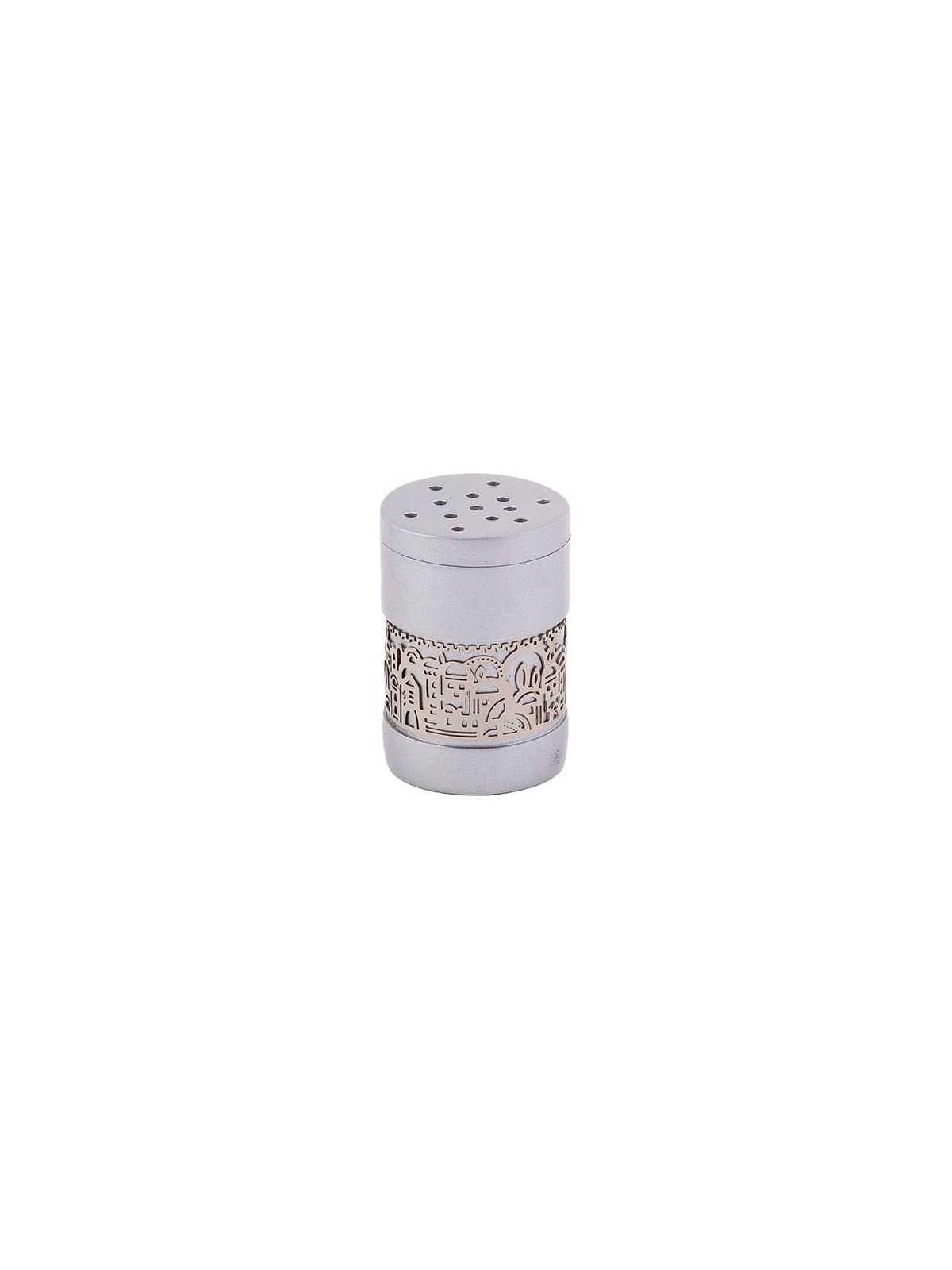 Gray Besamim Spice Box With Silver Jerusalem Overl | Havdalah Sets & S