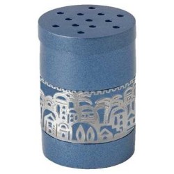 Blue Besamim Spice Box With Silver Jerusalem Overl | Havdalah Sets & S