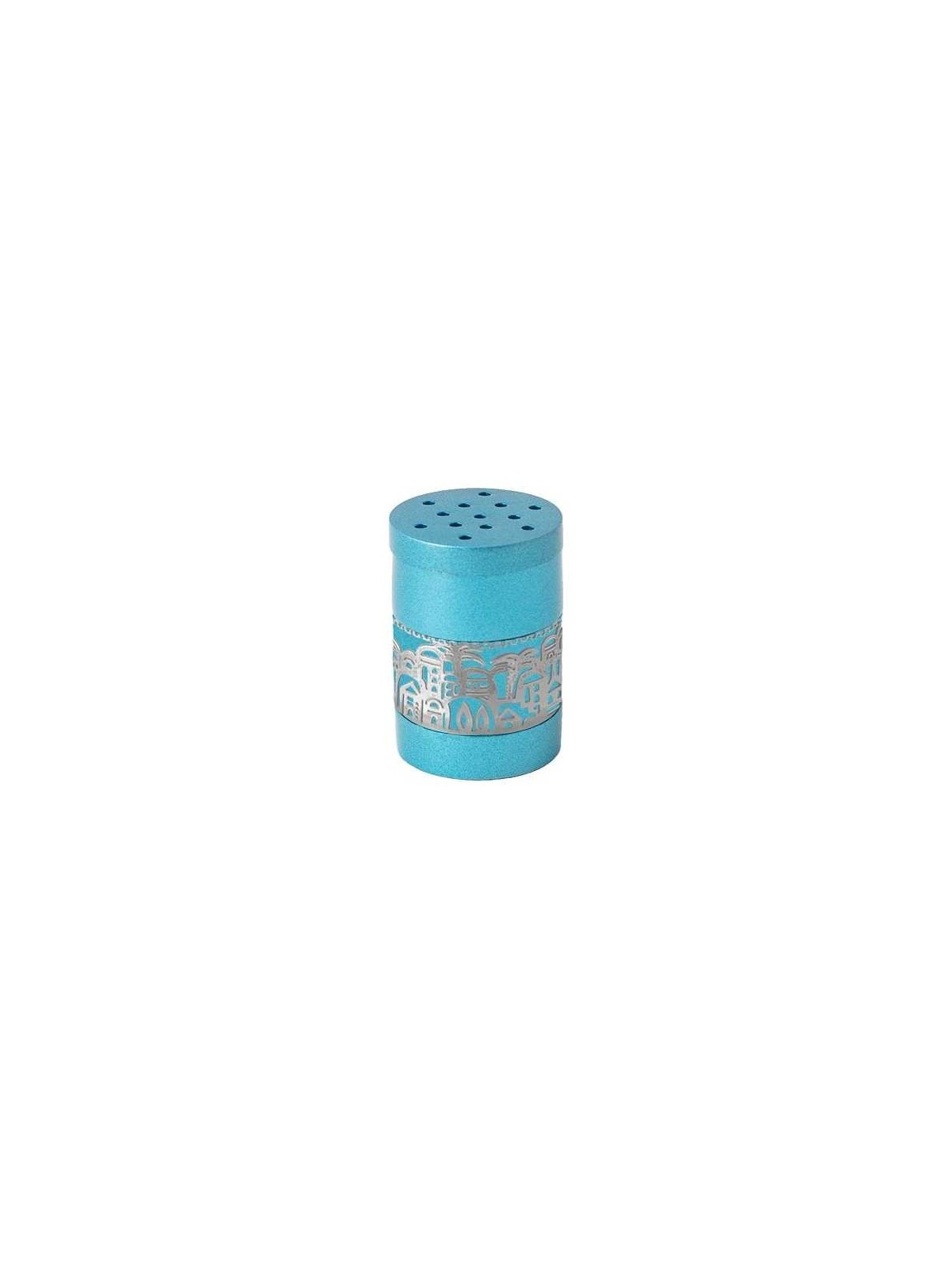 Turquoise Besamim Spice Box With Silver Jerusalem  | Havdalah Sets & S