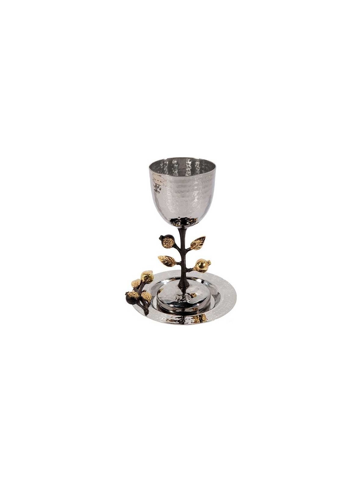 Golden Pomegranates Stainless Steel Kiddush Cup &  | Kiddush Cups | Ju