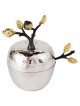 Golden Pomegranates Honey Dish With Spoon By Yair  | Rosh Hashanah | J