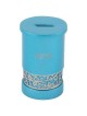 Turquoise Tzedakah Box With Silver Pomegranate Ove | Tzedakah Boxes |