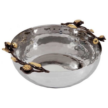 Round Golden Pomegranate Bowl - Large By Yair Eman | Home Goods | Juda