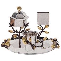 Golden Pomegranates Stainless Steel Havdallah Set  | Havdalah Sets & S