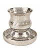 Hammered Nickel Plated Wave Kiddush Cup & Rounded  | Kiddush Cups | Ju