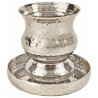 Hammered Nickel Plated Wave Kiddush Cup & Rounded  | Kiddush Cups | Ju