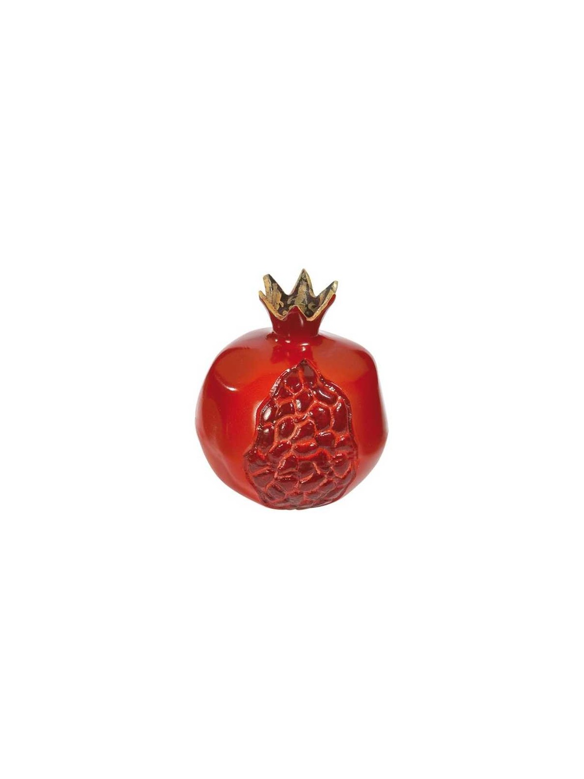 Closed Red Aluminium Pomegranate - Large By Yair E | All Judaica | Jud