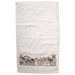 Jerusalem Design Netilat Yadayim Towel By Yair Ema | All Judaica | Jud