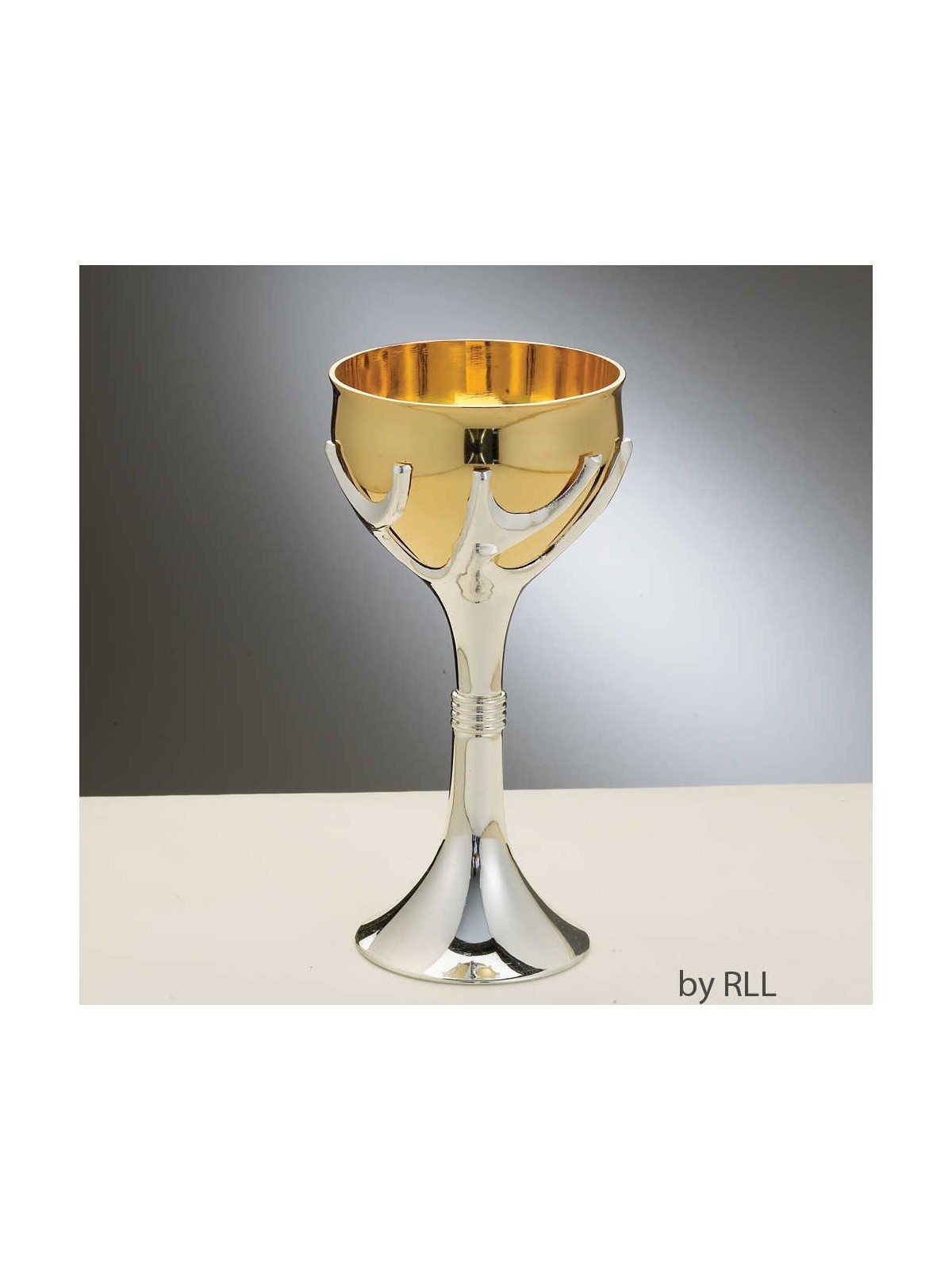 Gold & Silver Tree Of Life Stemmed Kiddush Cup | Kiddush Cups | Judaic