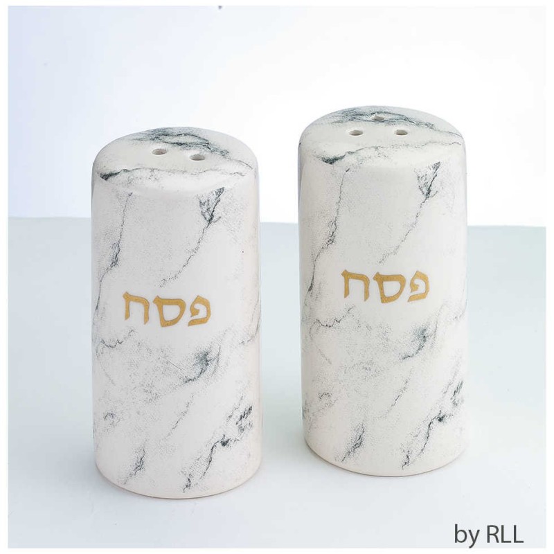 Ceramic Marble Design Passover Salt & Pepper Shake | Home Goods | Juda