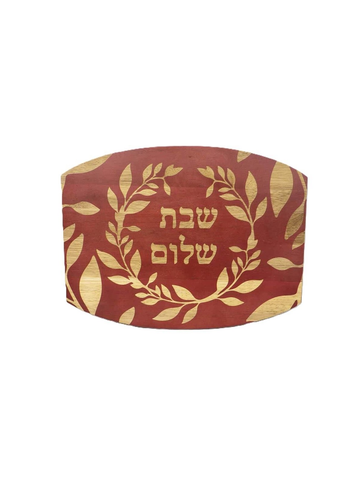 Mahogany Finish Wood Challah Board With Lasered Fl | Challah Boards |