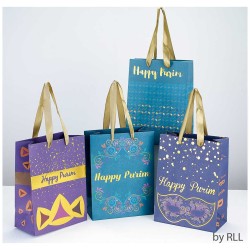 Set of 4 "Happy Purim" Kraft Gift Bags | Gifts | Judaica