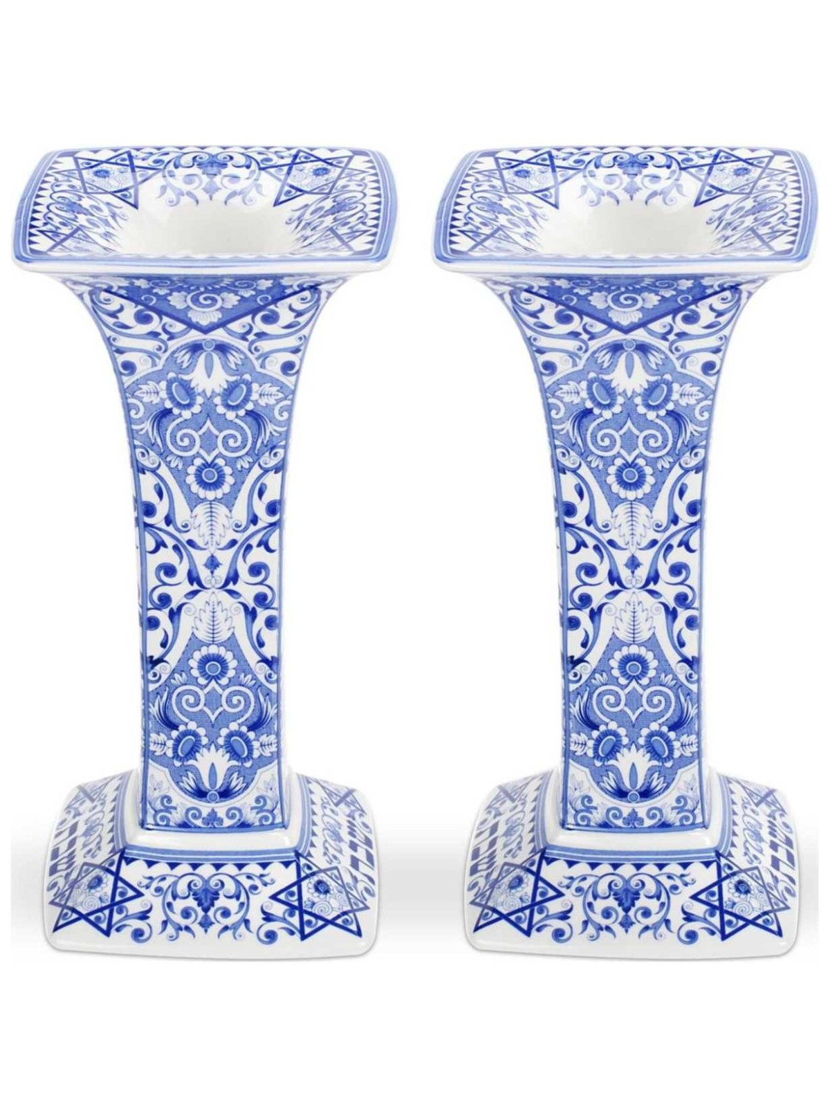 Spode Judaica Set of 2 Sabbath Candlesticks | Candle Holders | Judaica
