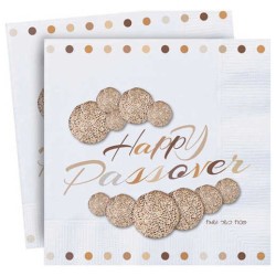 Happy Passover Matzah Design Passover Napkins - 20 | All Judaica | Jud