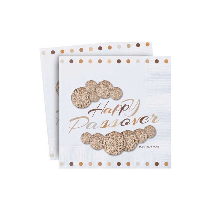 Happy Passover Matzah Design Passover Napkins - 20 | All Judaica | Jud