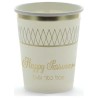 Cream & Gold Foiled Passover Paper Cups - 12 Pack | All Judaica | Juda